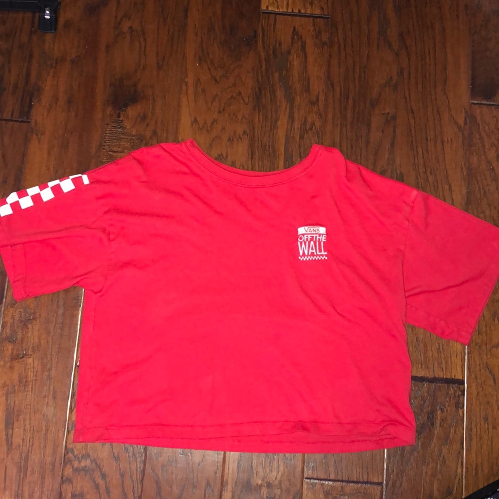 red cropped vans off the wall shirt